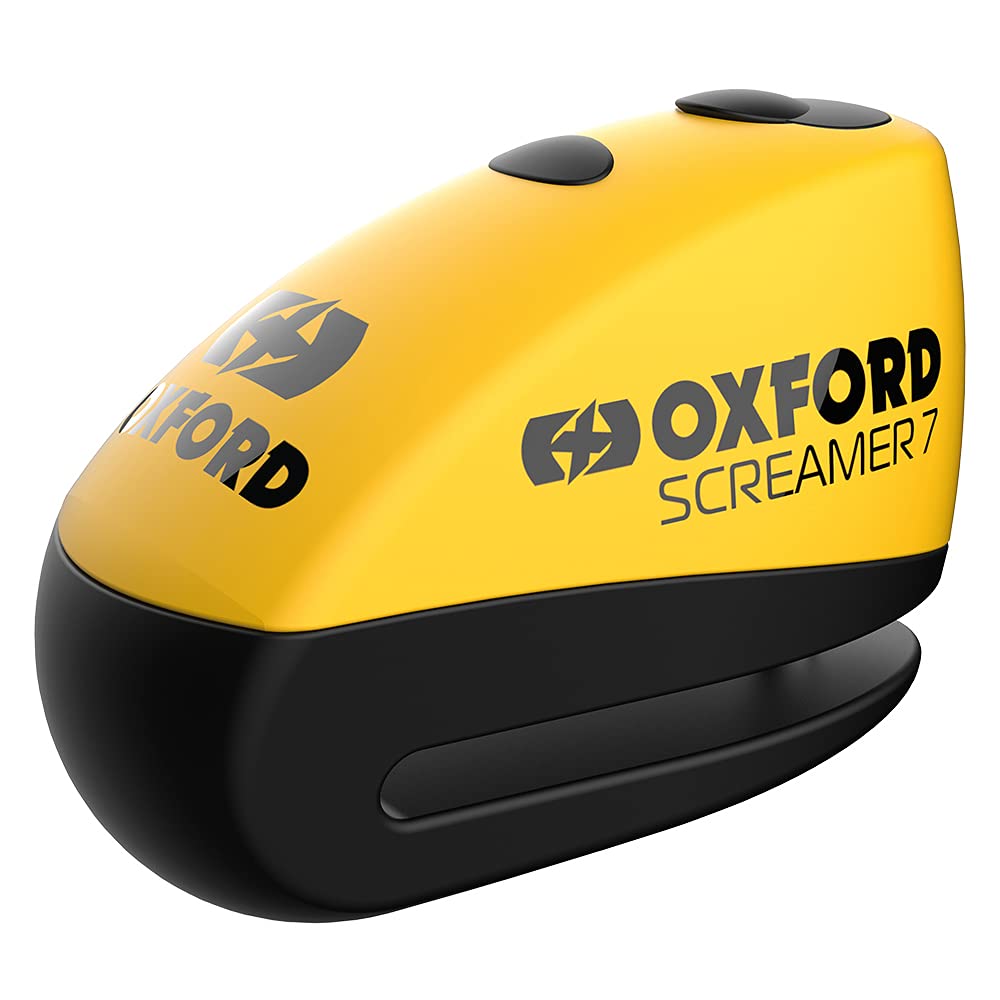 Oxford OF159 H D Motorbike Chain Lock + Screamer 7 Alarm Disc Lock Yellow/B 6