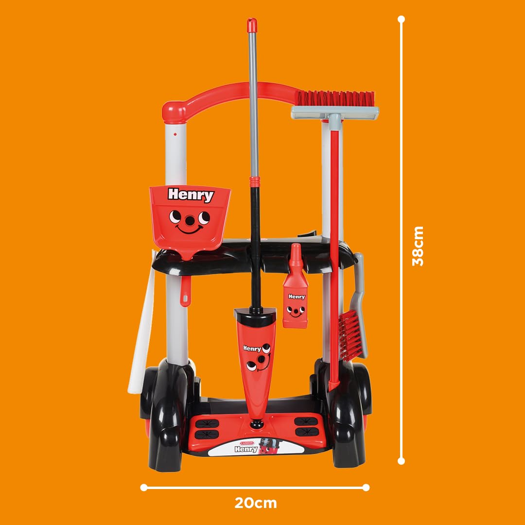 Casdon Henry Cleaning Trolley - Pretend Play Cleaning Set for Kids 3+ 13