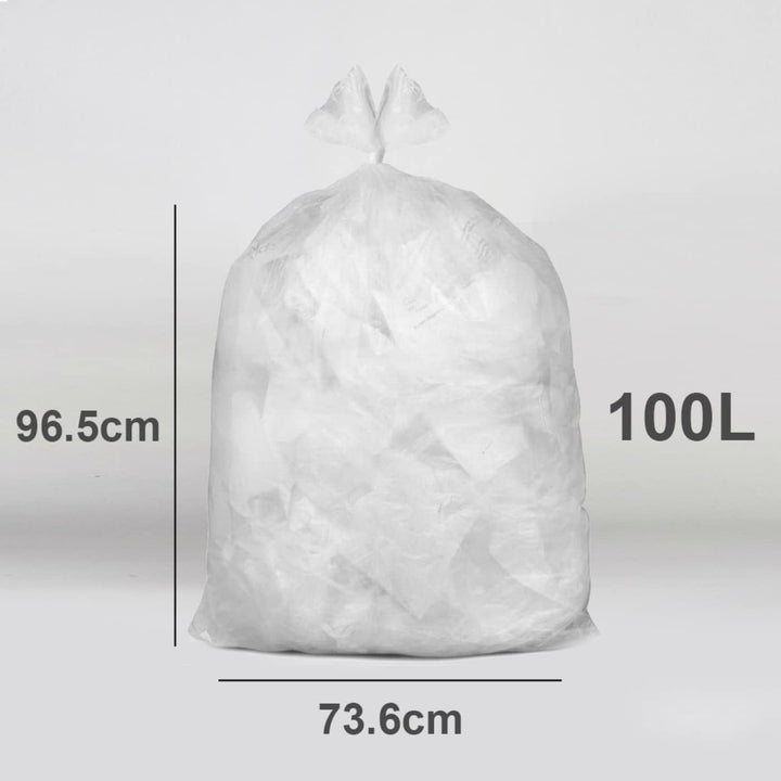 EcoBag 20-Pack Heavy Duty Refuse Sacks 100L - 736 x 935mm Clear Recycled Bin Liners