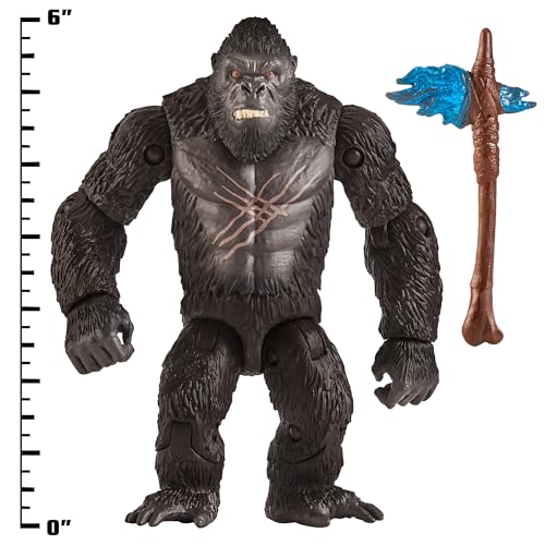 MonsterVerse Godzilla x Kong Battle Scarred Kong 6-Inch Action Figure with Battle Axe | Ages 4+ 4