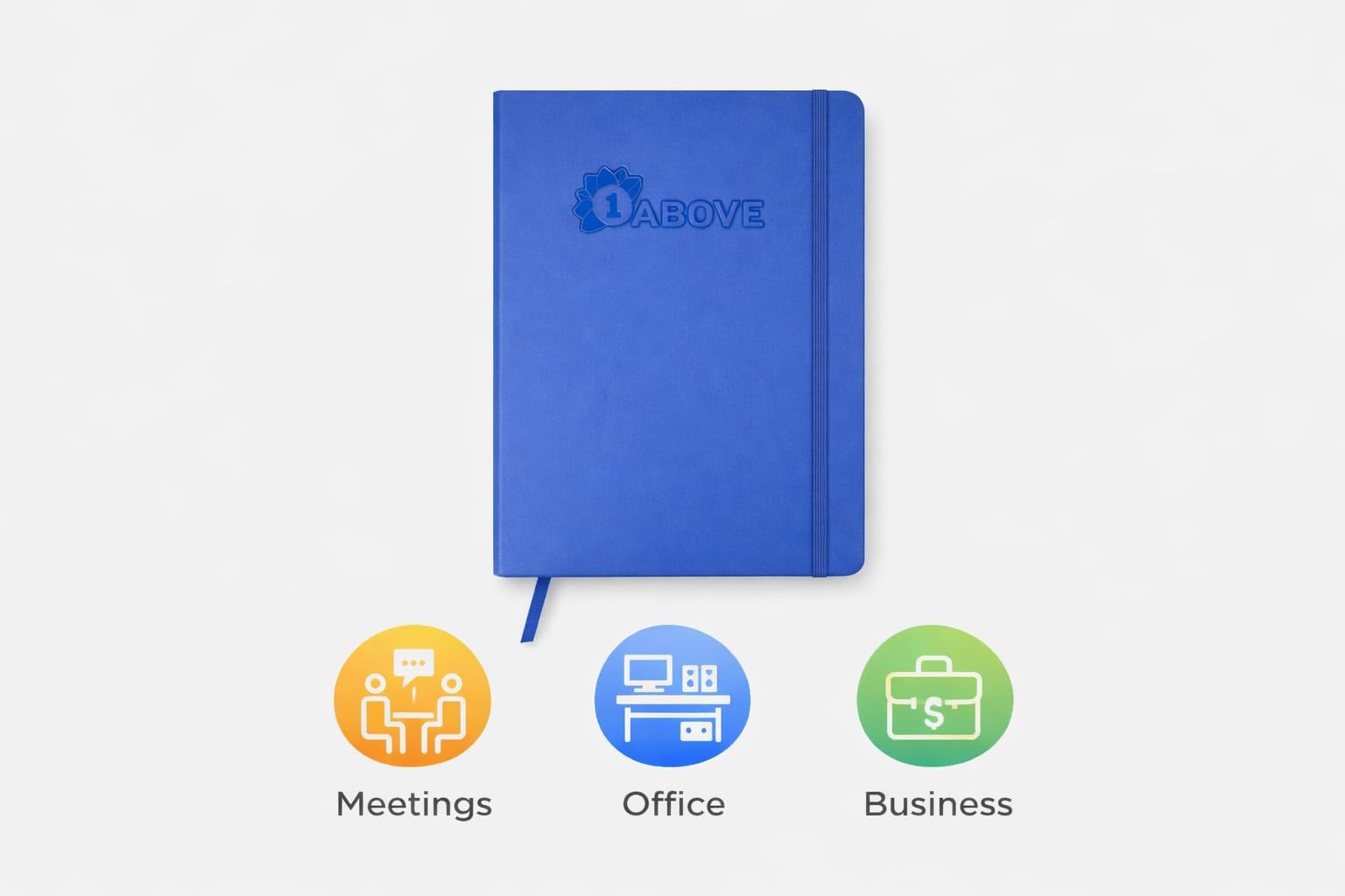 1ABOVE A5 Soft Feel Hardback Notebook - 160 Lined Pages, Blue | Elastic Closure | Bookmark 2