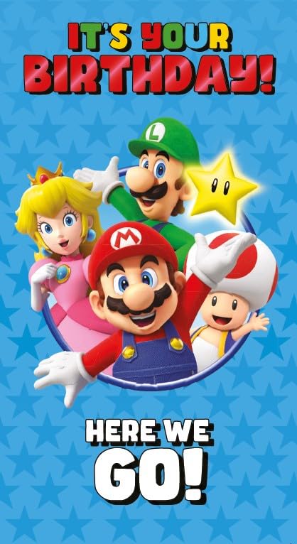 Danilo Promotions LTD Super Mario Bros. Birthday Greeting Card | Official Gaming Design | Standard Size