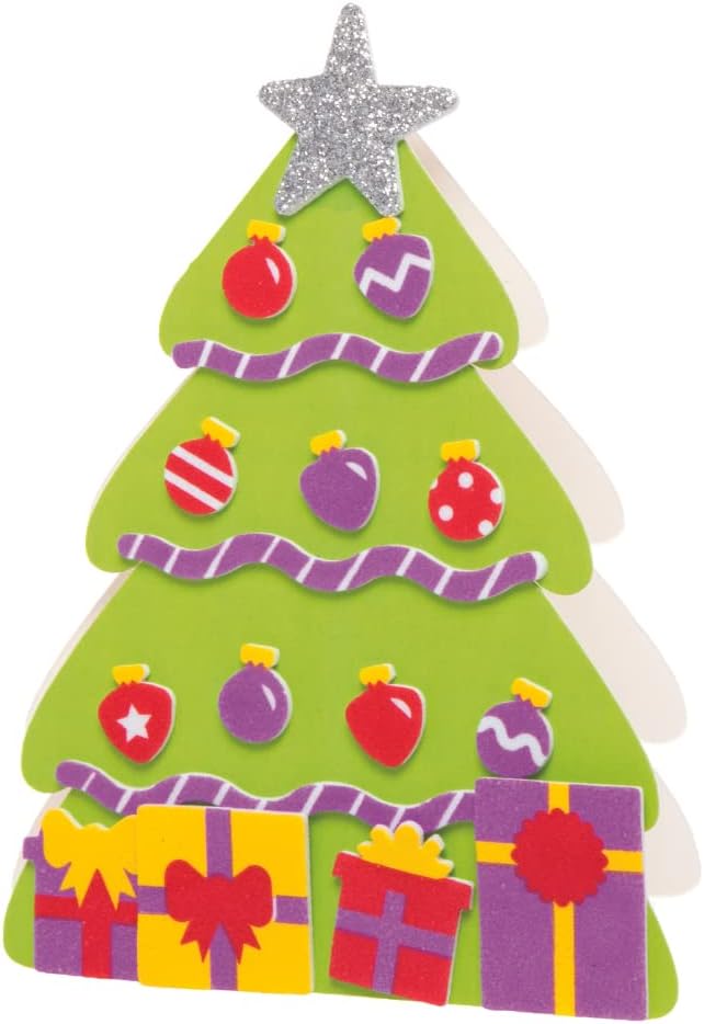 Baker Ross - AX594 Christmas Tree Mix & Match Card Kits (Pack of 6) 2