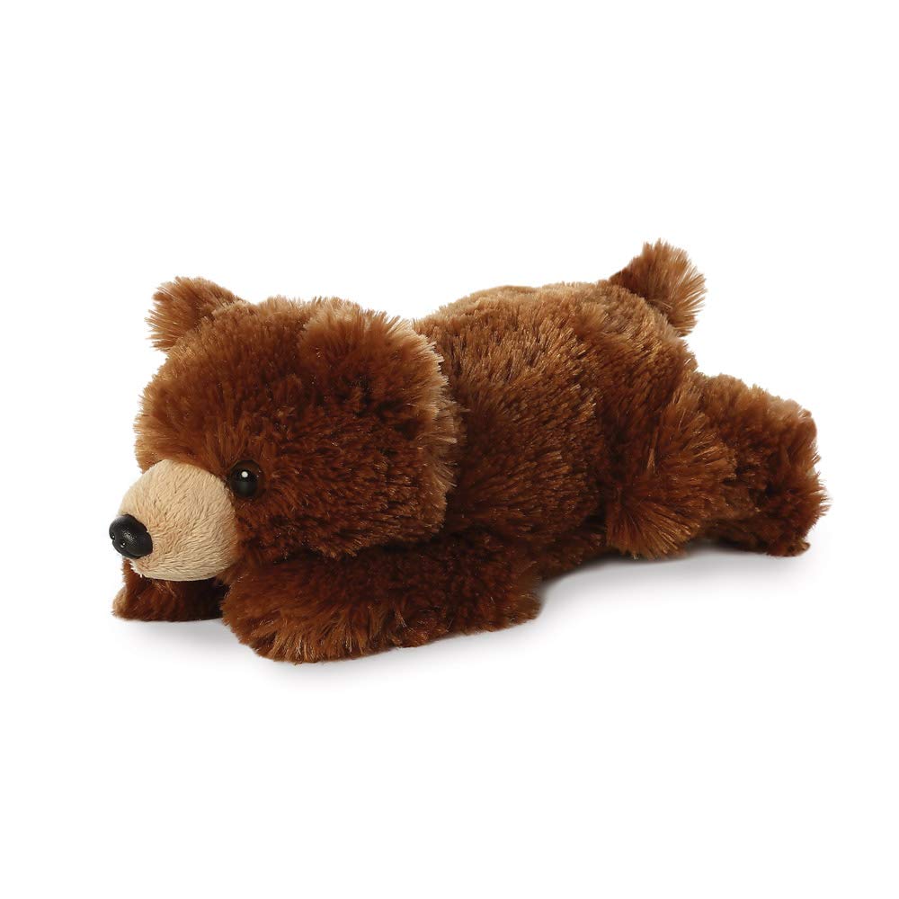 AURORA Mini Flopsie Grizzly Bear Stuffed Toy - Brown Plush | 8 Inch | Suitable from Birth 3