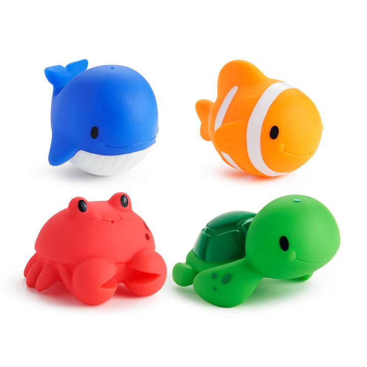 Munchkin Floating Ocean Animal Bath Squirt Toys - 4 Pack for Babies & Toddlers