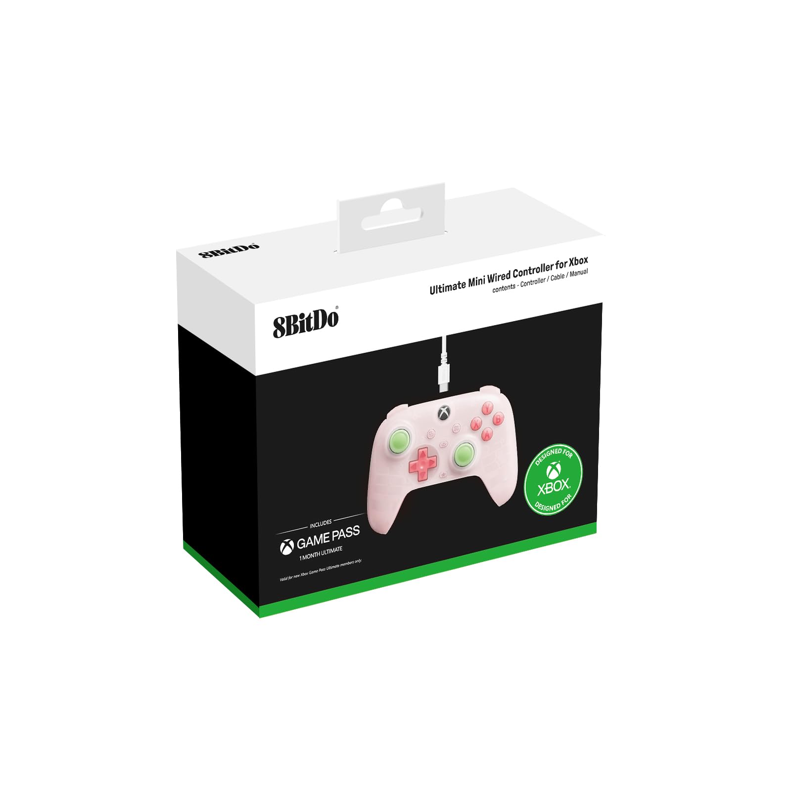8Bitdo Ultimate Mini Wired Controller for Xbox - Pink, RGB Fire Ring, Hall Effect Joysticks 6
