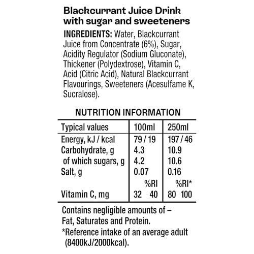 Ribena - Blackcurrant Juice Drink Cartons 6x250ml