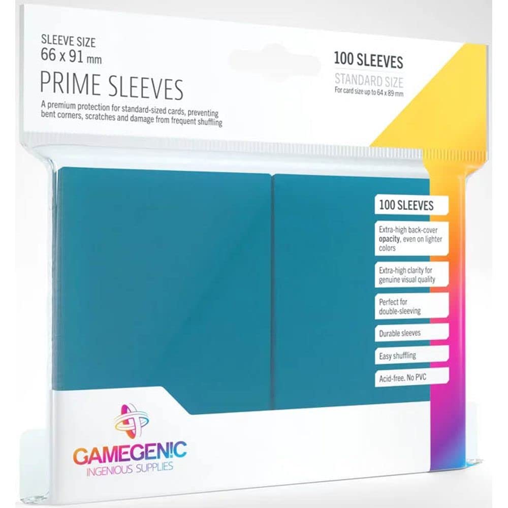 Gamegenic Prime Sleeves - Extra High Opacity & Clarity | Perfect for Double-Sleeving | 100 Pack Blue