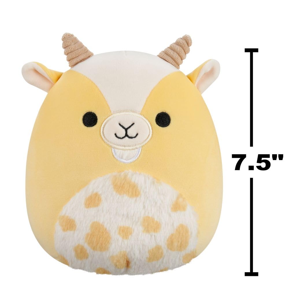 Squishmallows Miel the Yellow Goat Plush - 7.5 Inch Soft Stuffed Animal for Kids 3+