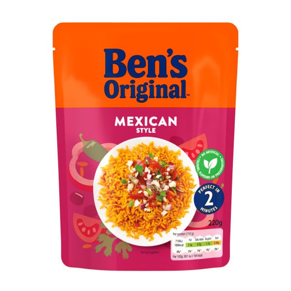 Ben's Original Mexican Style Microwave Rice, 6 x 220g Pouches 8