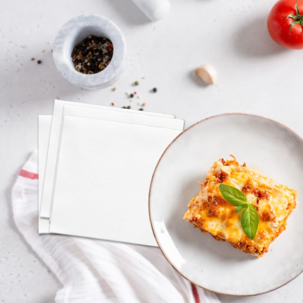 1ABOVE 100 Pack White Paper Napkins 30x30cm 1-Ply Soft and Absorbent 3