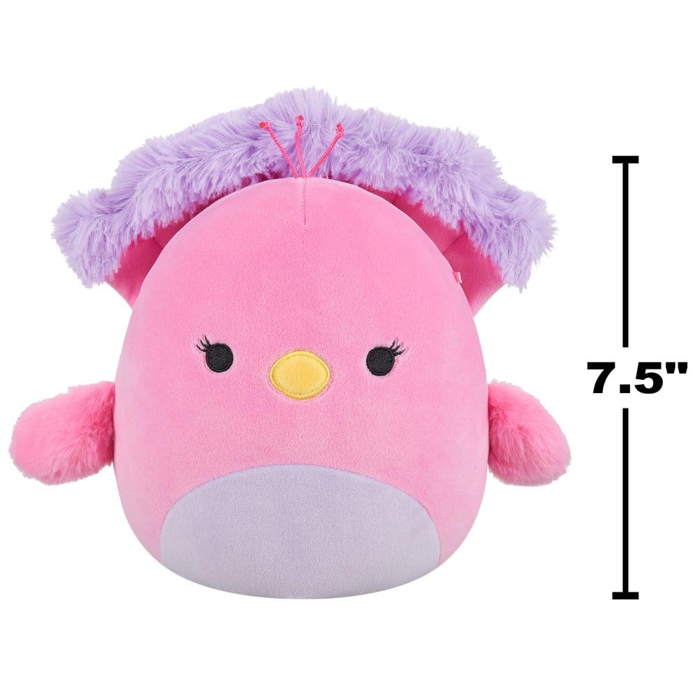 Squishmallows Sweetpea the Peacock - 7.5-Inch Plush Toy for Ages 3+