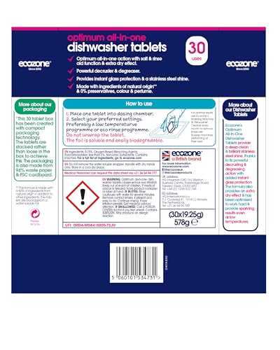 Ecozone Optimum All In One Dishwasher Tablets 30 Pack 6