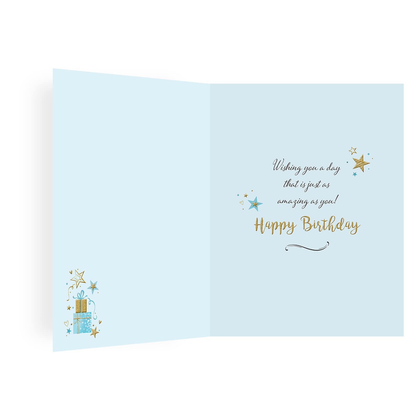 Piccadilly Greetings Modern Birthday Card for Grandson | 8 x 6 Inches | Blue Stars Design 2