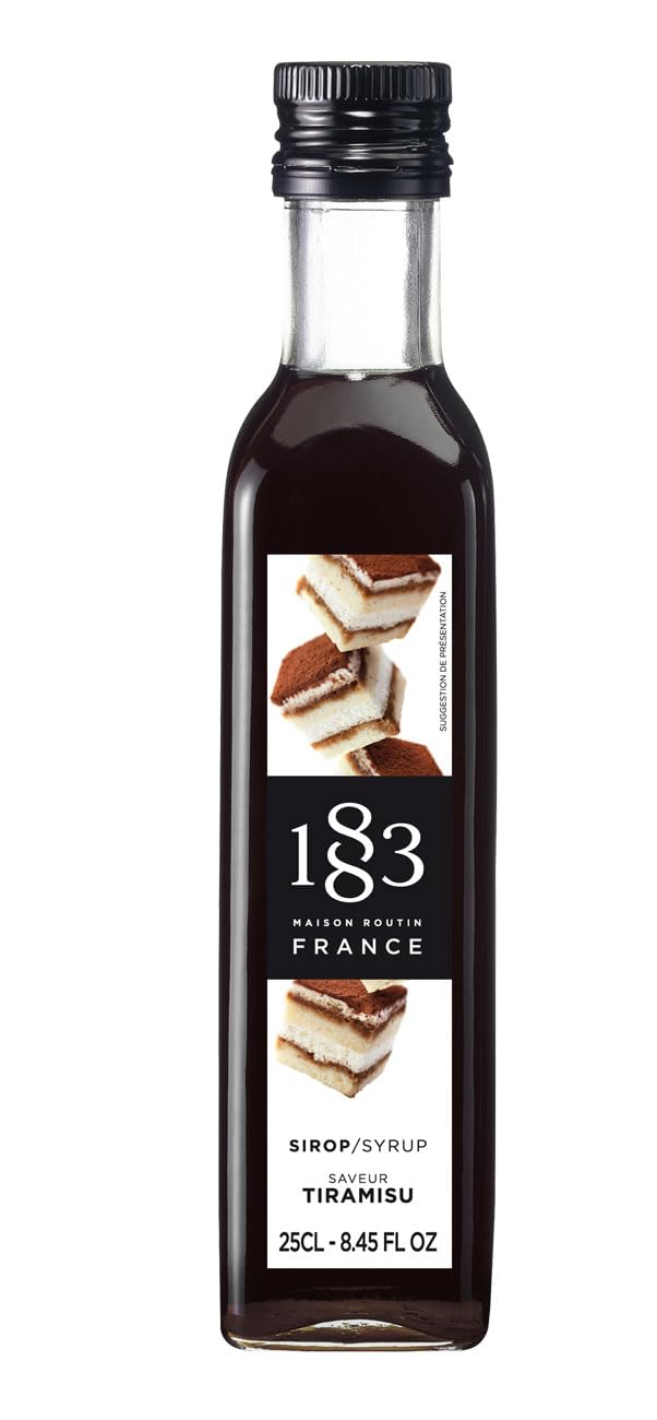 1883 MAISON ROUTIN Premium Tiramisu Syrup - Coffee & Cocoa Dessert Flavour | 250 ml 1