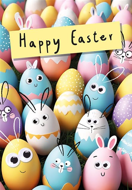 Piccadilly Greetings Easter Card - Open Happy Easter | 7 x 5 Inches | Pastel Color