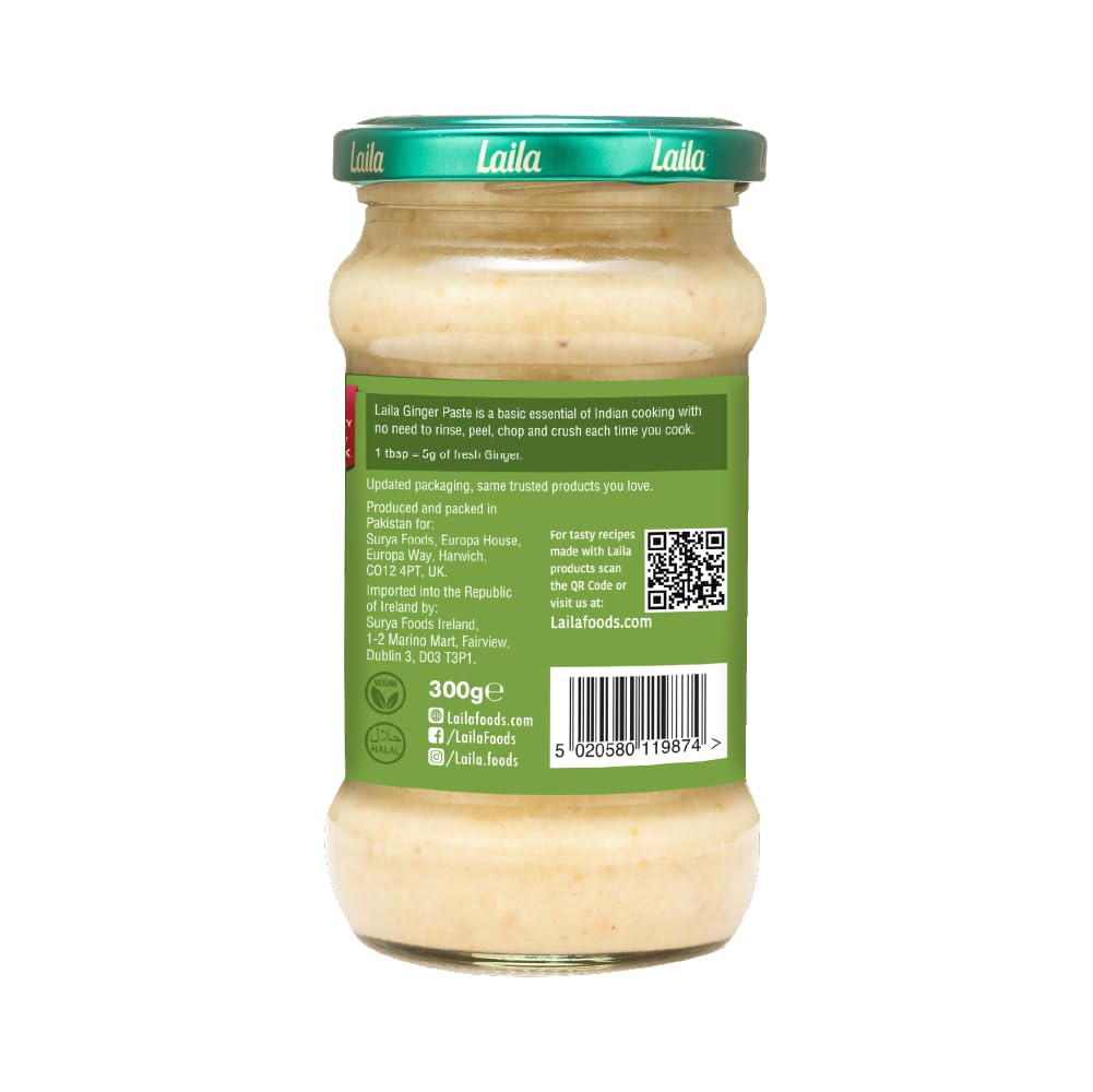 LAILA Ginger Paste 300g - Cooking Paste for Curries, Marinades & Stir-Fries