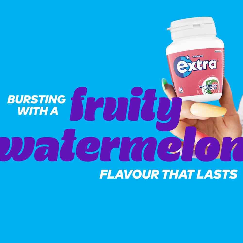 Extra Watermelon Flavour Sugarfree Chewing Gum Bottle, 46 Pieces 3