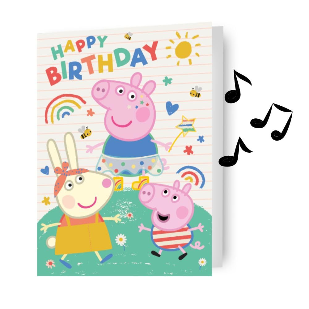 Danilo Promotions LTD Peppa Pig Musical Birthday Card - Sound Feature | Mixed Color | 159mm x 230mm 1