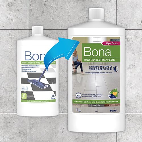 Bona Hard-Surface Floor Polish - Gloss Finish, Protective Layer | 1 Litre