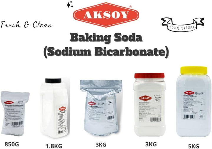 Aksoy - Pure Baking Soda 850g | Sodium Bicarbonate Powder for Baking, Cleaning & Home Uses