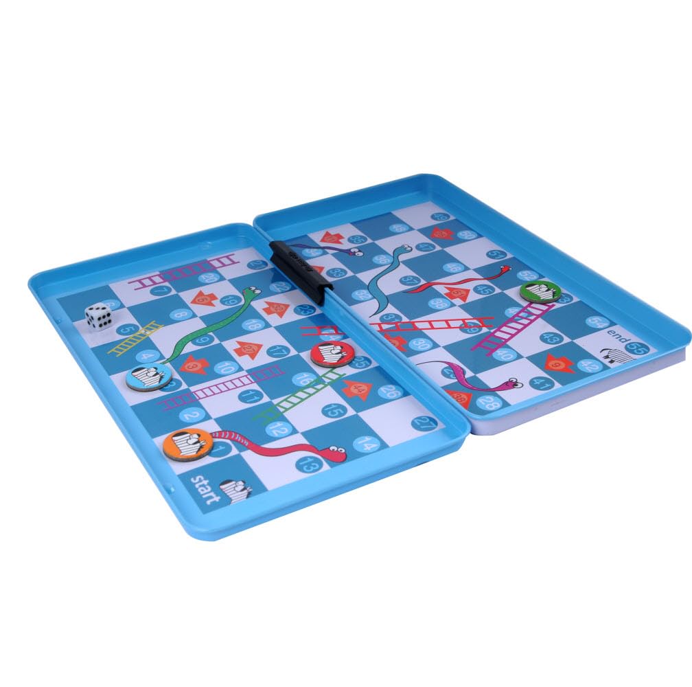 The Purple Cow Magnetic Snakes and Ladders Travel Game - Portable, Magnetic Pieces, Tin Storage 2