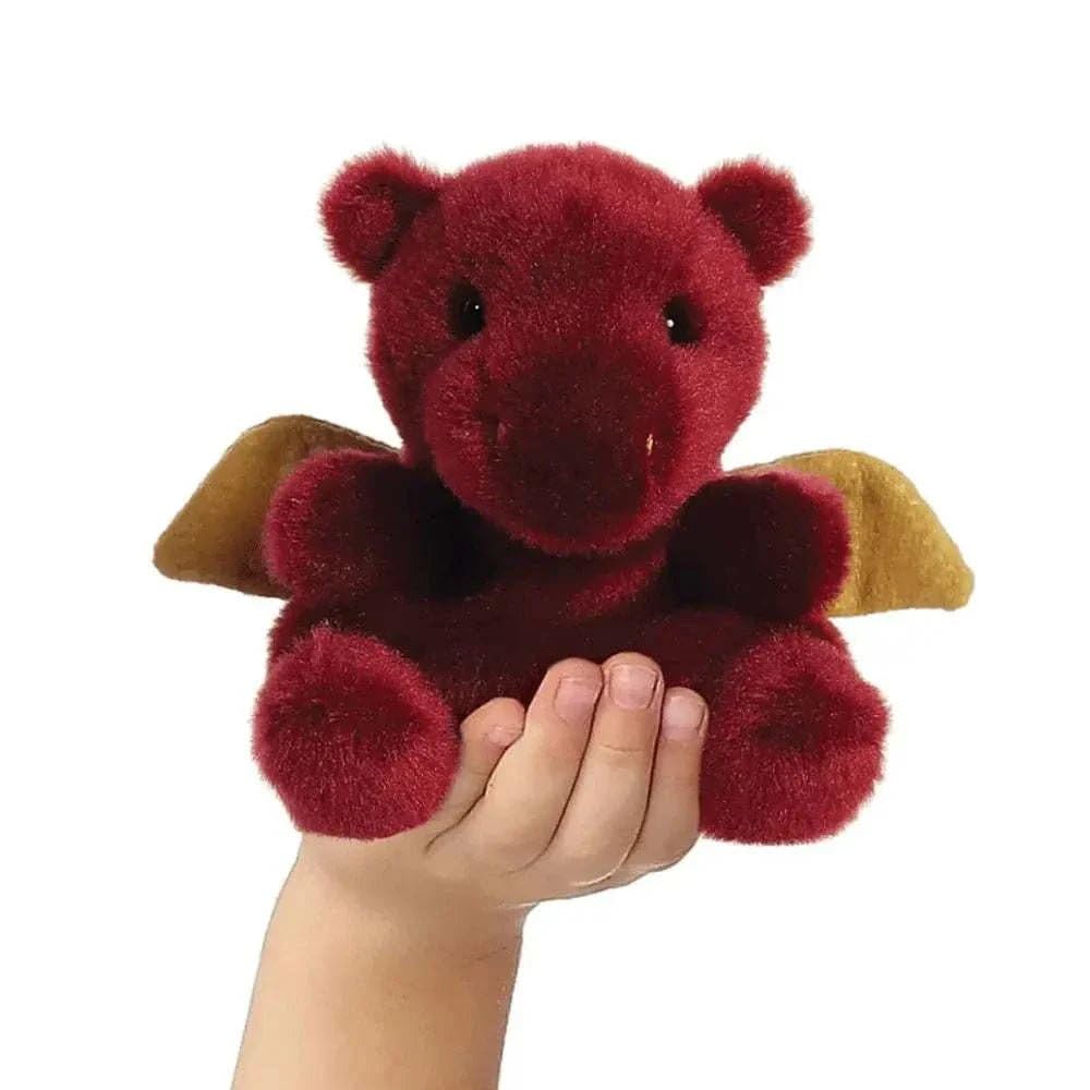 AURORA Palm Pals Aidan Dragon Stuffed Toy - Maroon Plush, 5 Inch, Suitable from Birth 2