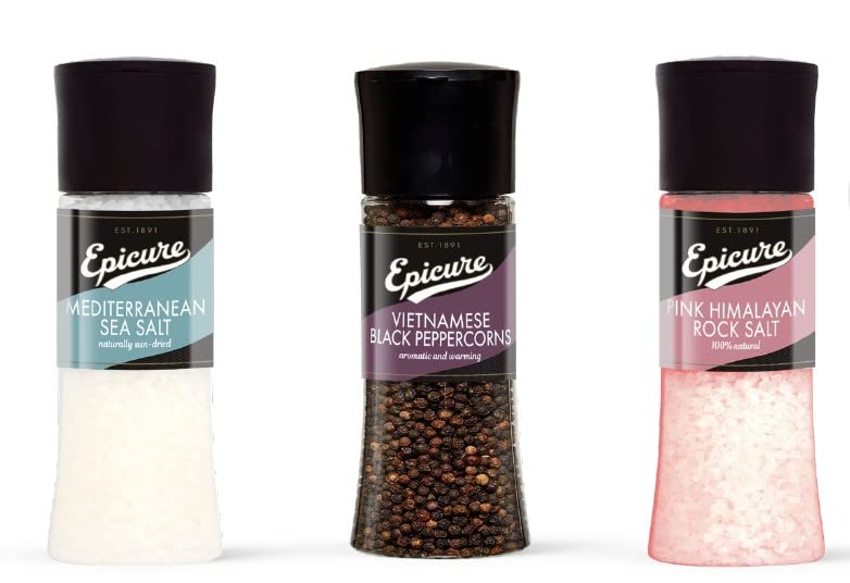 Epicure - Pink Himalayan Rock Salt Freshly Ground Seasoning Grinders, 320 g