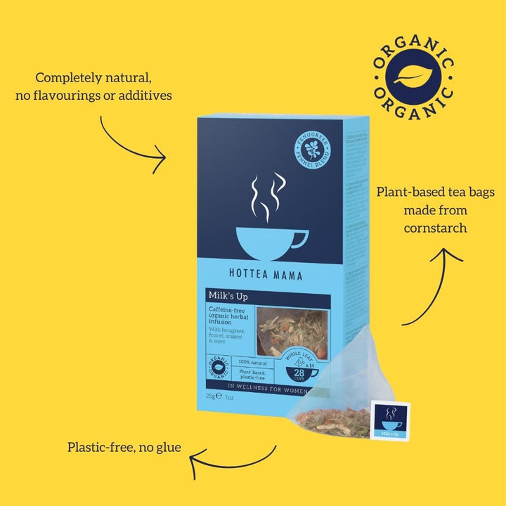 HOTTEA MAMA Milk's Up Organic Breastfeeding Tea for Lactation Support