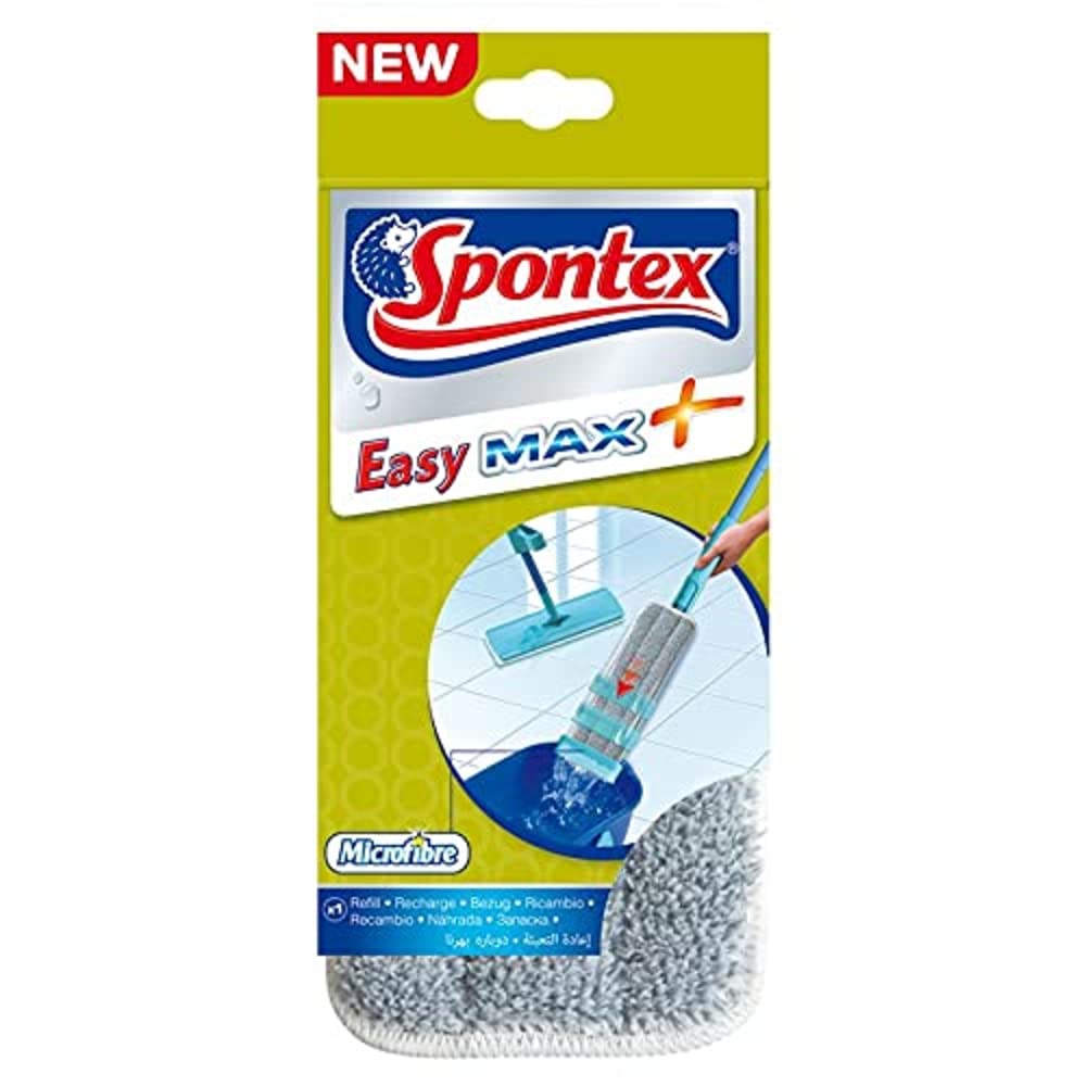 Spontex Easy System Max+ Microfibre Mop Refill - Removes 99% of Bacteria | Machine Washable | Pack of 1 1