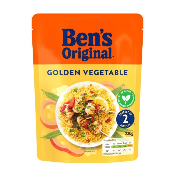 Ben's Original Golden Vegetable Microwave Rice - 6 x 220g Pouches