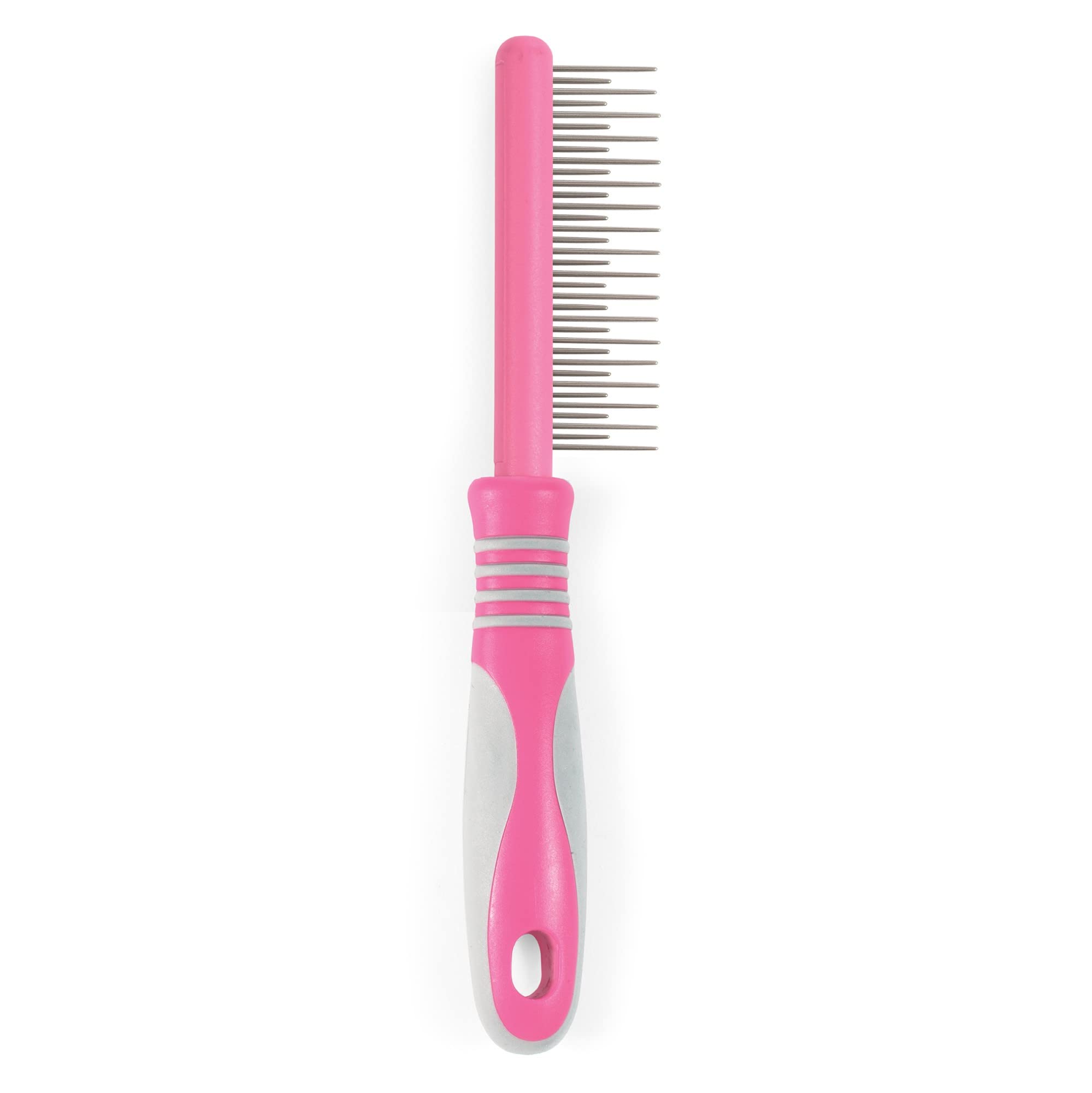 Ancol Ergo Moulting Comb - Removes Tangles & Loose Hair | Pink Plastic 1