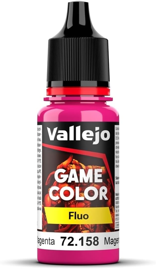 Vallejo Game Color Acrylic Paint 18ml - Fluo Fluorescent Magenta Model Building 1