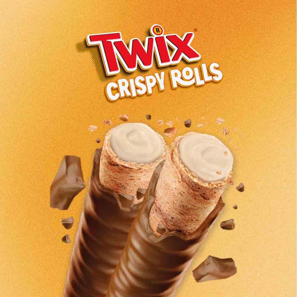 Twix Crispy Rolls, Milk Chocolate, Caramel and Biscuit Snack Bar, 24 x 22.5g 4