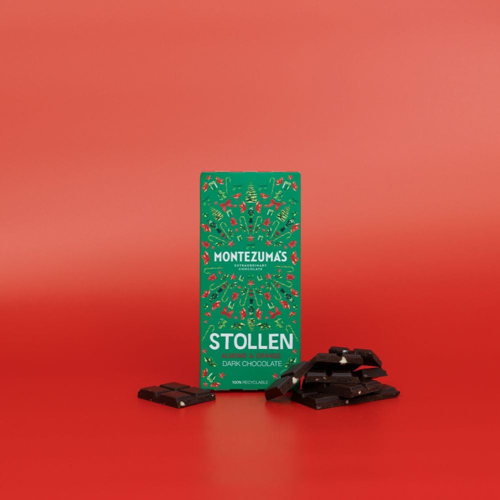 Montezuma's Christmas Stollen Bar - Dark Chocolate with Almond & Orange, 90g 2