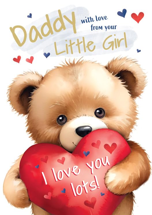 Piccadilly Greetings Father's Day Card - Daddy With Love From Little Girl | 9 x 6 Inches