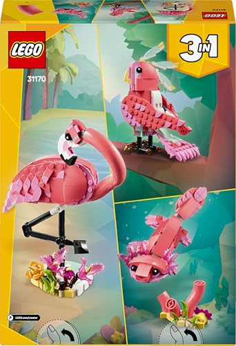 LEGO Creator 3in1 Wild Animals: Pink Flamingo Building Set - 3 Animal Models for Ages 8+ 12