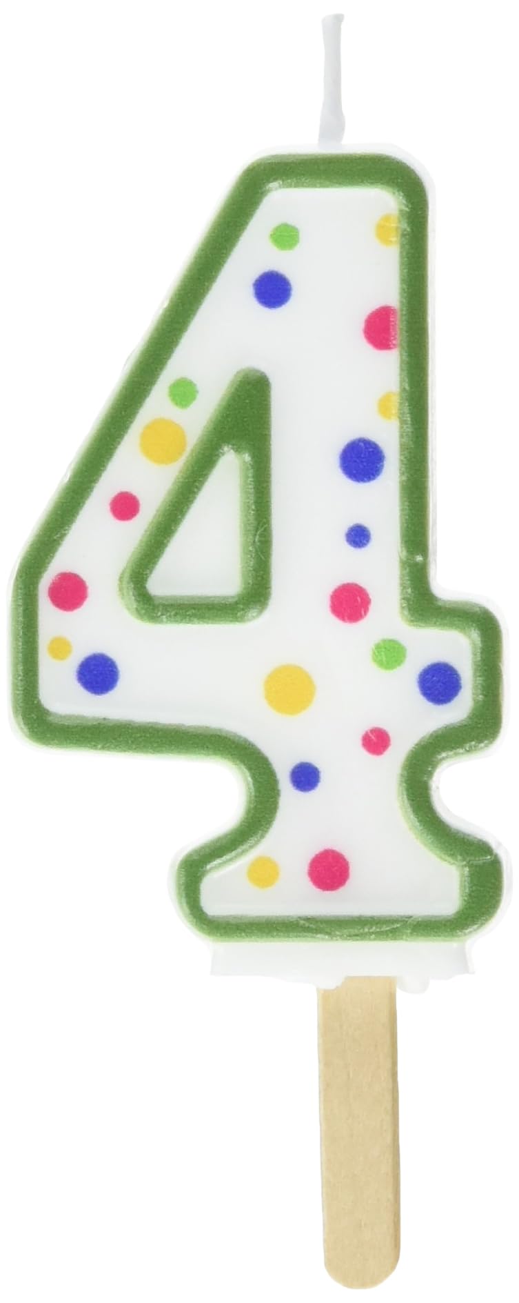 PME Green Number 4 Candle - Large Size 6.3cm | Polka Dot Pattern | Non-Toxic Wax 1