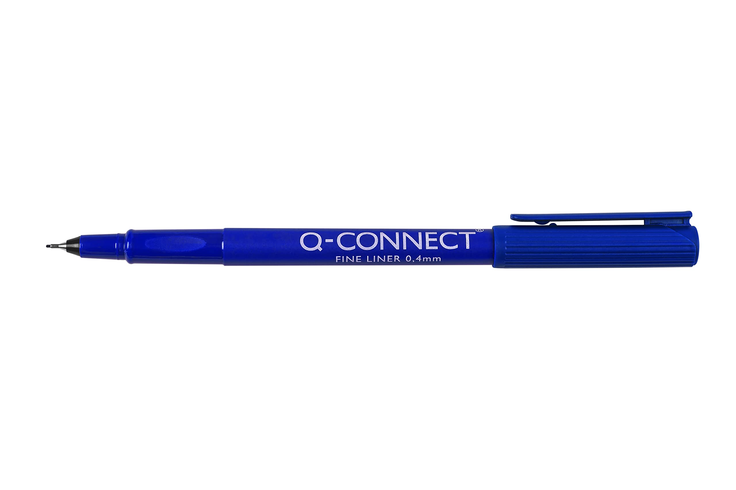 Q-Connect Blue 0.4mm Fineliner Pen - Precise Line Width for Writing & Stenciling | Pack of 10 2