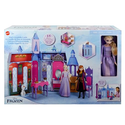 Disney Frozen Elsa's Arendelle Castle Playset - 2-Foot Tall Dollhouse with Elsa Doll & 15 Accessories (Ages 3-9)