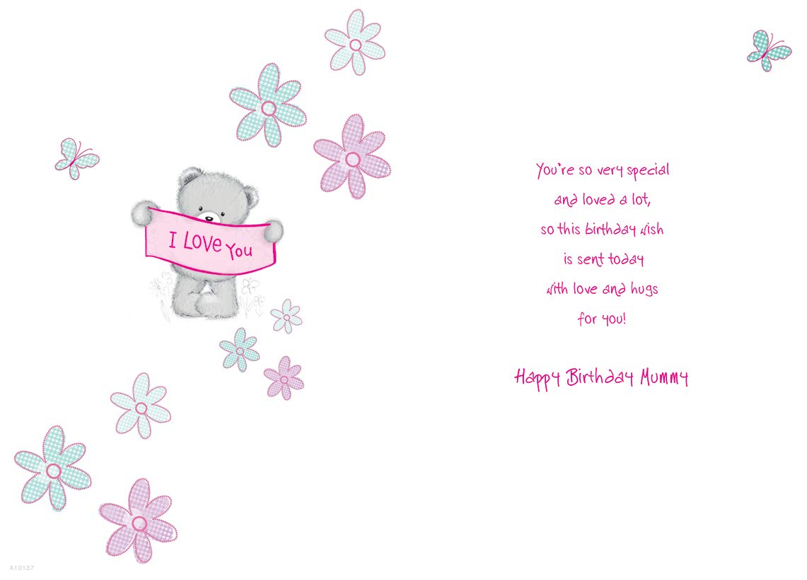 Piccadilly Greetings Mummy Birthday Card - Large 9 x 6 Inches Pink