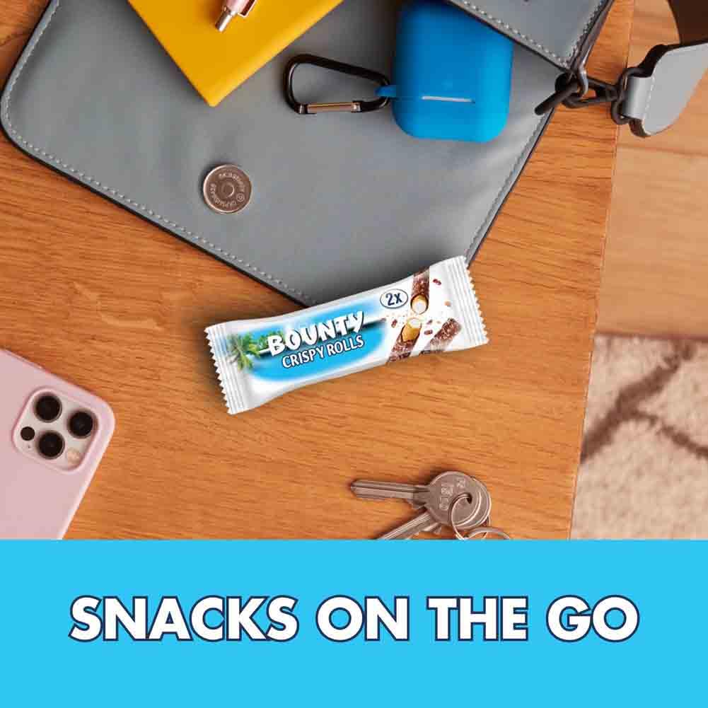 Bounty Crispy Rolls, Milk Chocolate, Coconut, Biscuit Snack Bar, 24-Pack 5