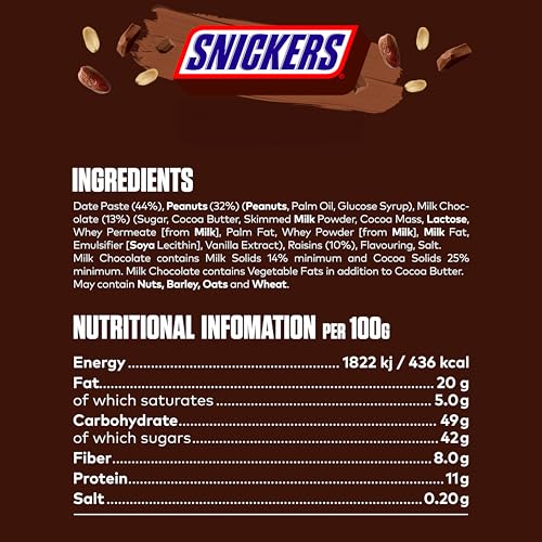 Snickers - Triple Treat Fruit & Nut Milk Chocolate Snack Bars Multipack (4 x 32g)