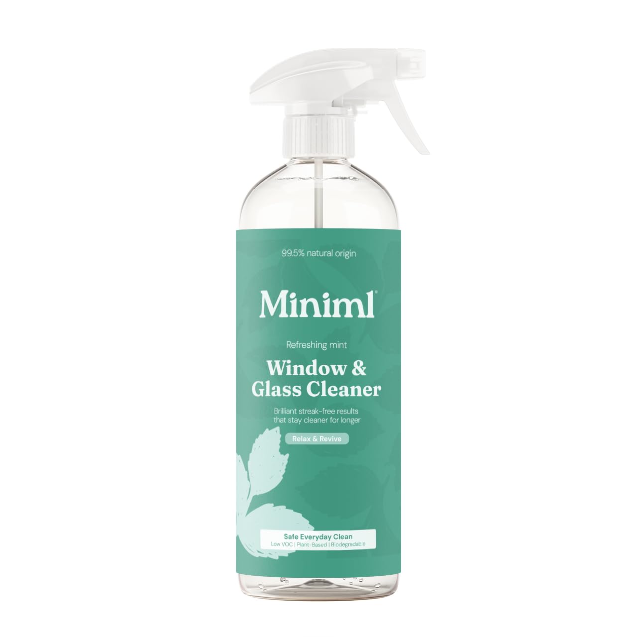 Miniml Window & Glass Cleaner Spray - Streak-Free Shine, Mint Scented, 750ml 1