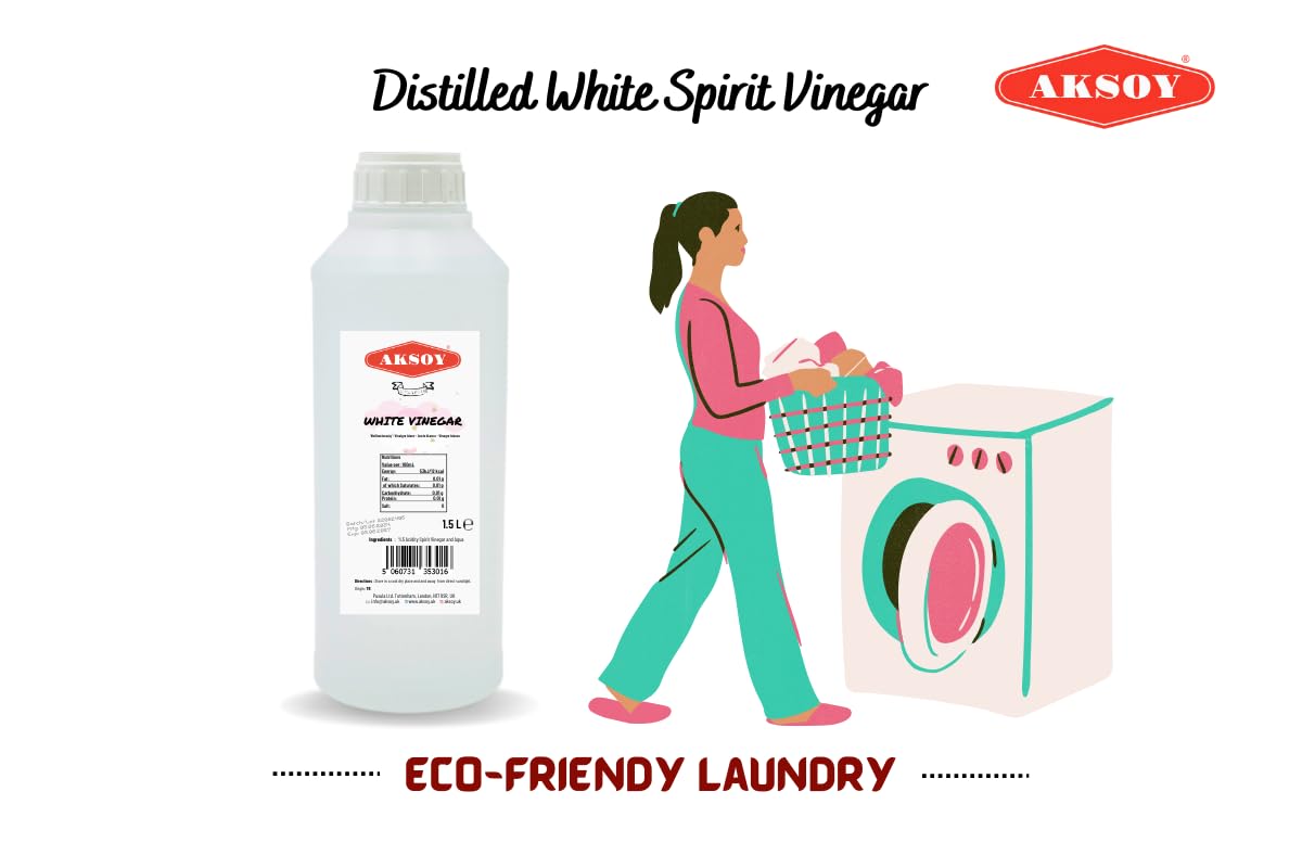 Aksoy Distilled White Spirit Vinegar 1.5L - Ideal for Cooking, Pickling & Natural Cleaning 4