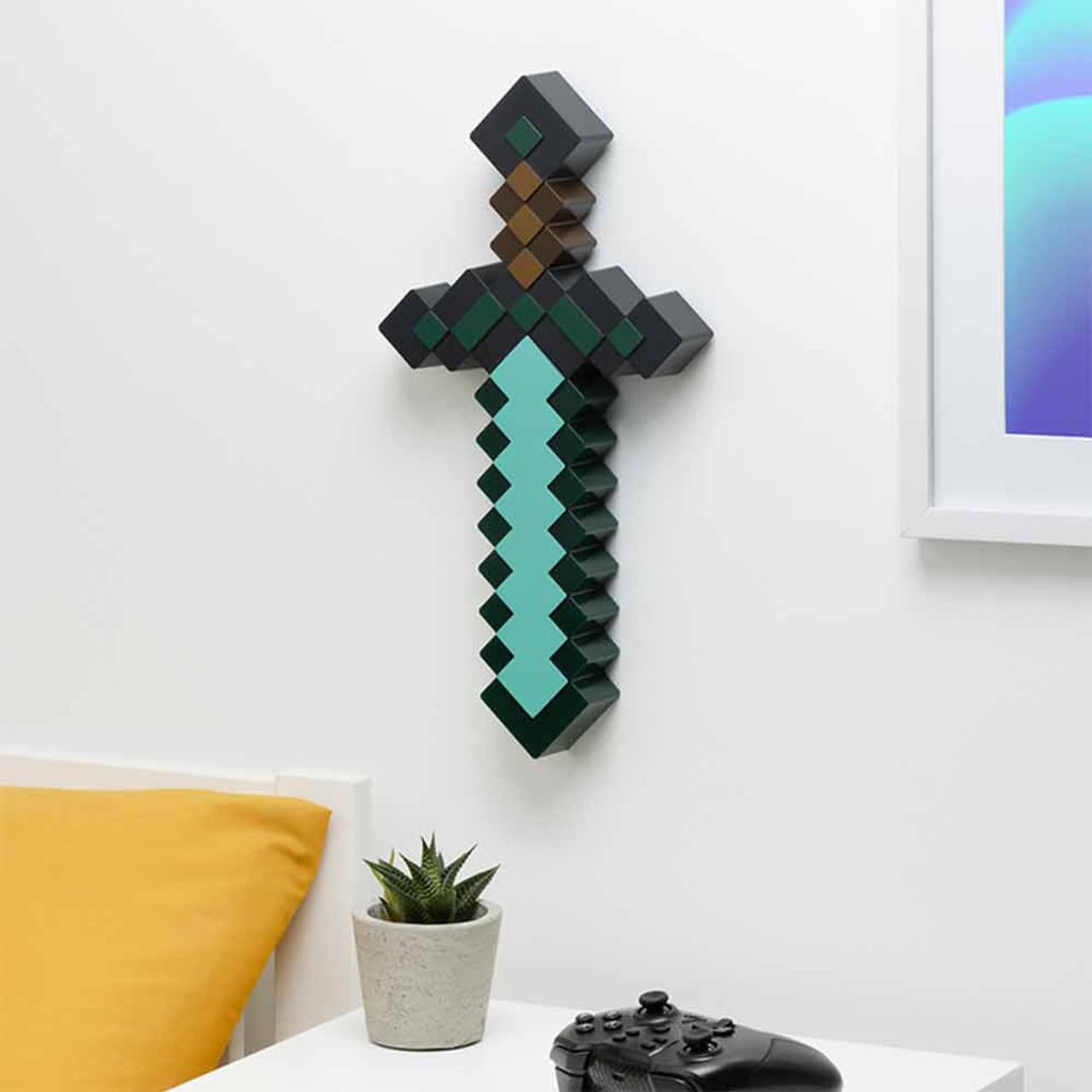 Paladone Minecraft Diamond Sword Light - 40cm Tall | 3 Dynamic Modes | USB-C or Battery Powered 8