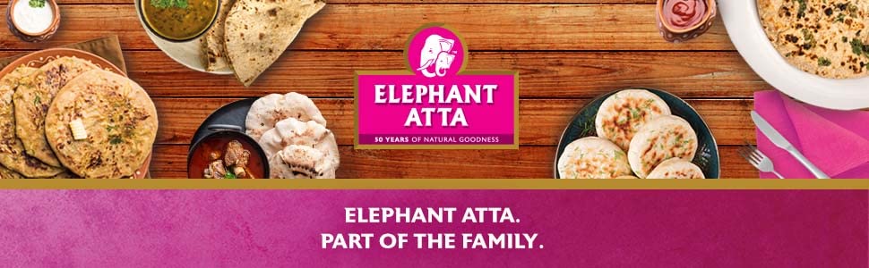 Elephant Atta Medium Chapatti Flour | Wholemeal & White Flour Blend | Great Taste Award Winner 2020