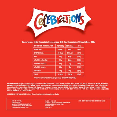 Celebrations Bulk Chocolate Box, 950g - Assorted Mini Chocolate Bars & Biscuits Gift Box