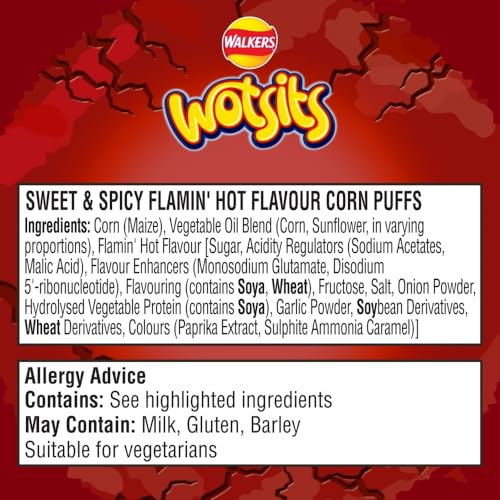 Walkers Wotsits Crunchy Sweet & Spicy Sharing Snacks Crisps 140g