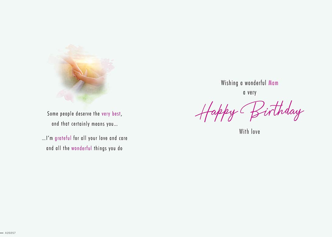 Piccadilly Greetings Traditional Birthday Card for Mam - 9 x 6 Inches | White